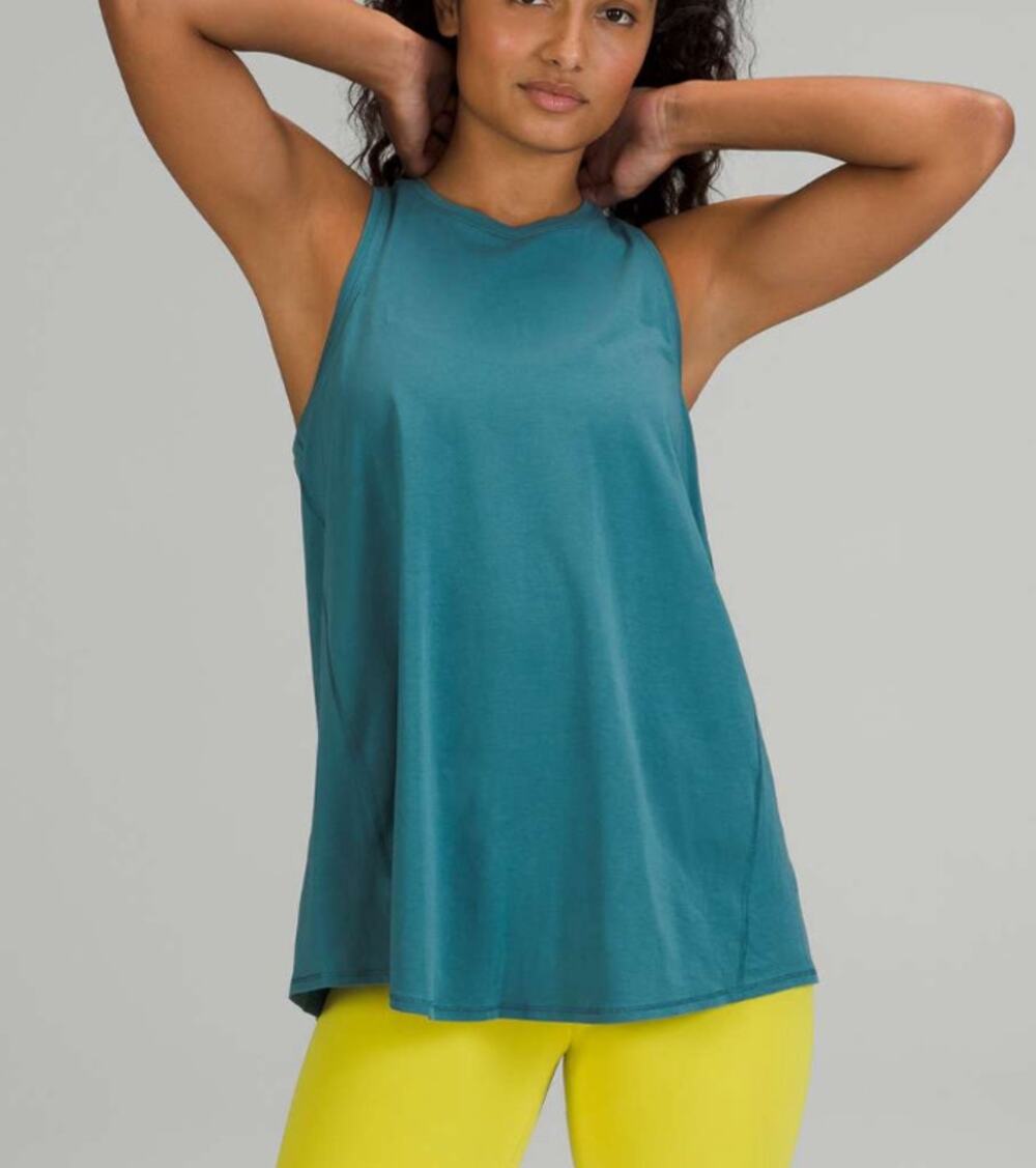 Lululemon All Tied Up Tank Top Pima Cotton Capture Blue 8